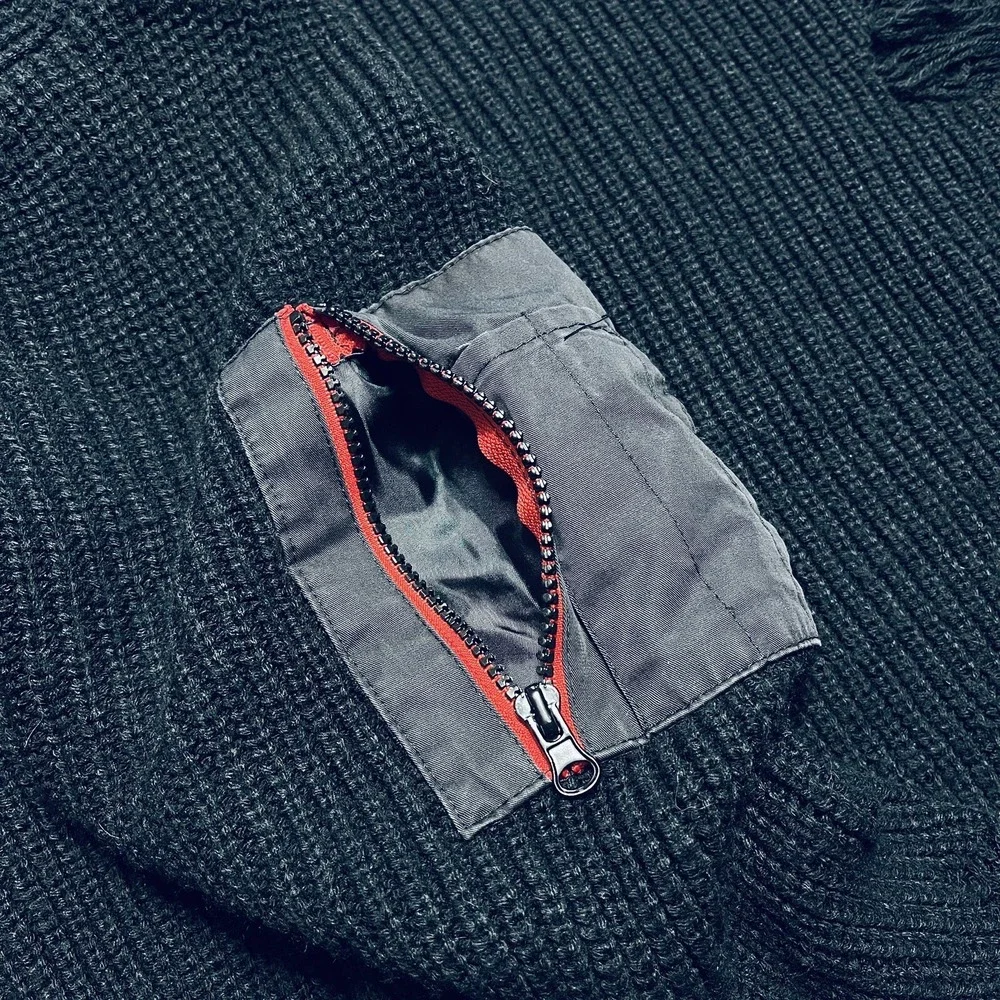 Rage Of A Rebellion Destroyed Sweater Zip Side Black‎ Edgy Grungy Shredded 2XL